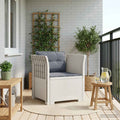 Poltrona a 1 Posto con Cuscini Aspetto Rattan PP Bianco