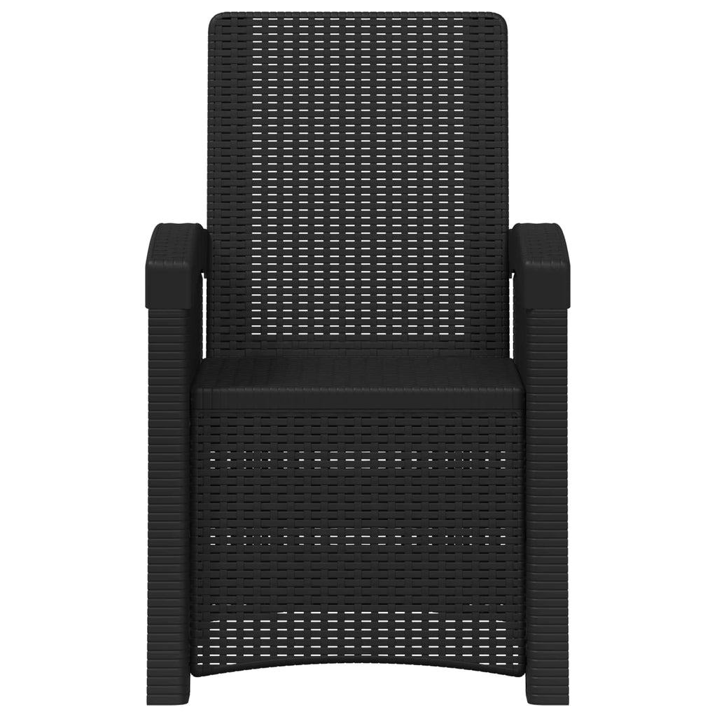 Sedia da giardino reclinabile effetto rattan Antracite PP