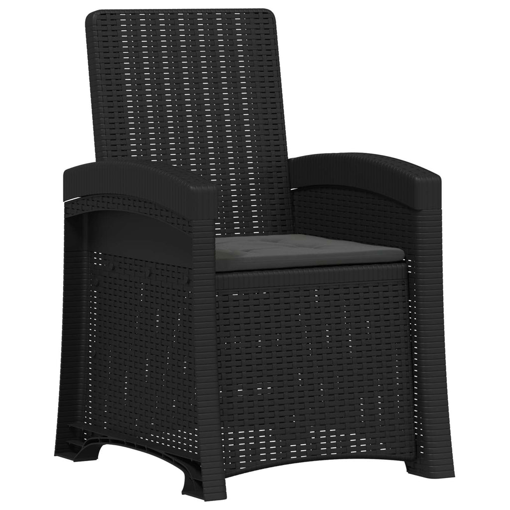 Sedia da giardino reclinabile effetto rattan Antracite PP