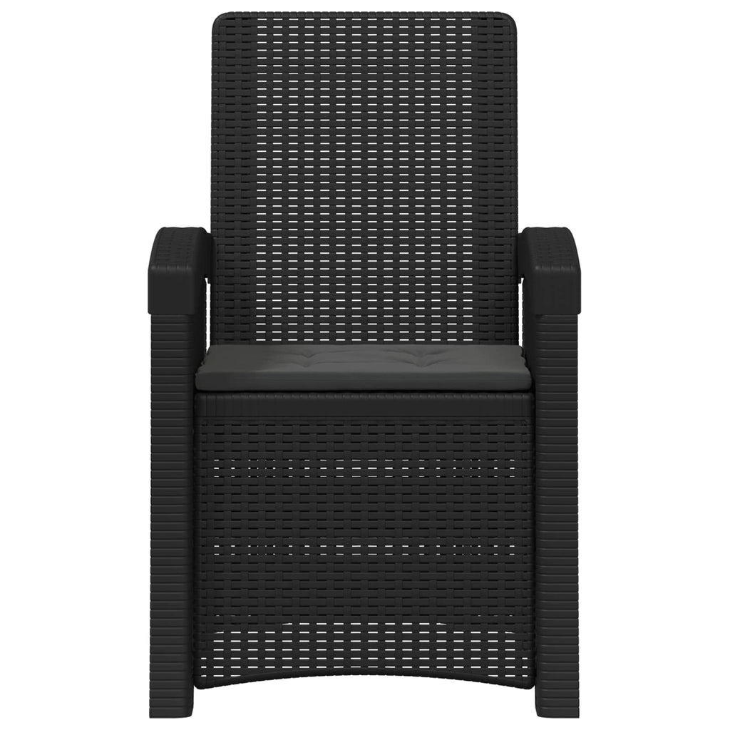 Sedia da giardino reclinabile effetto rattan Antracite PP