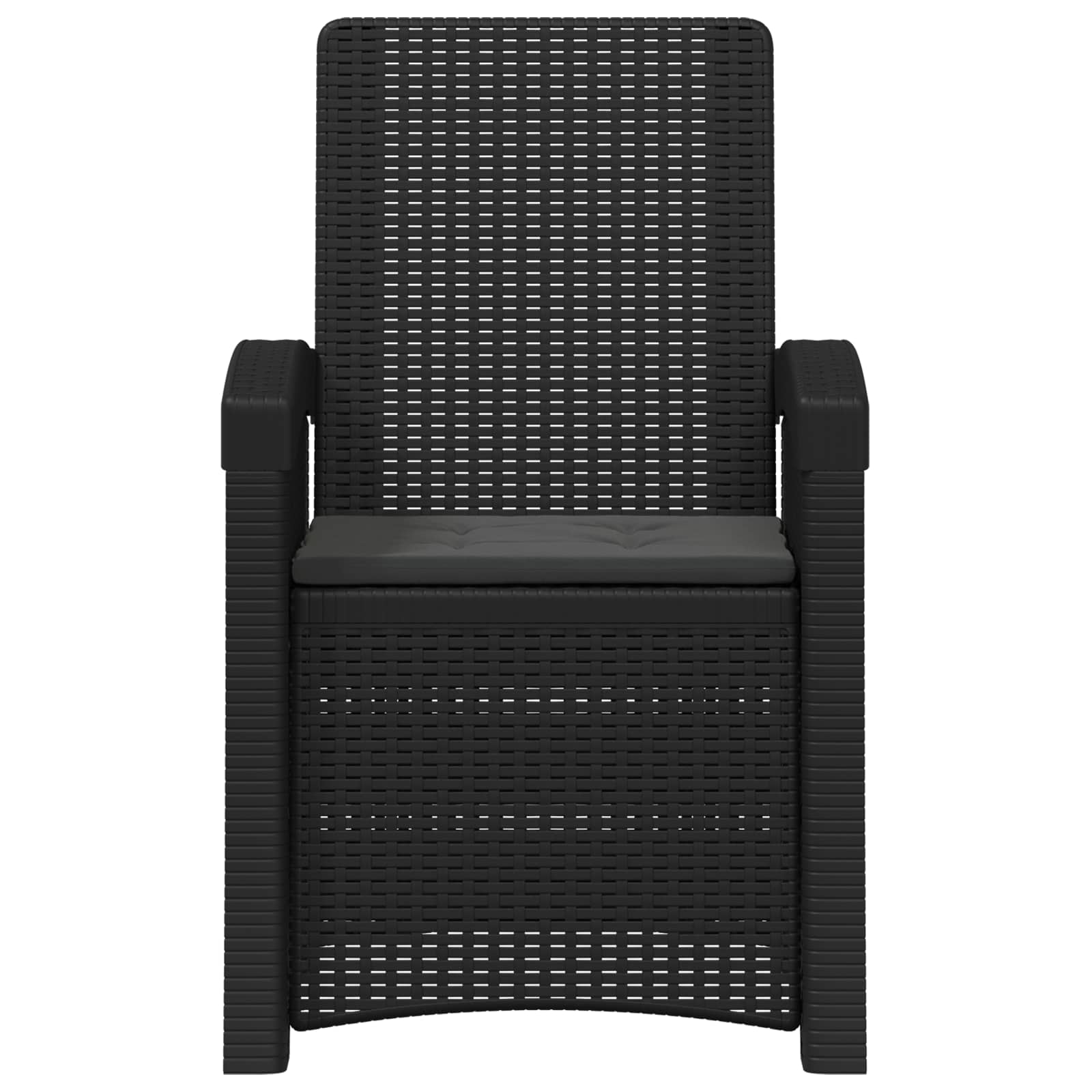 Sedia da giardino reclinabile effetto rattan Antracite PP
