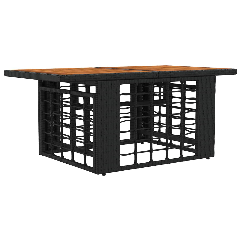 Tavolo da giardino sollevabile Nero e naturale 100 x 55 x 37 cm
