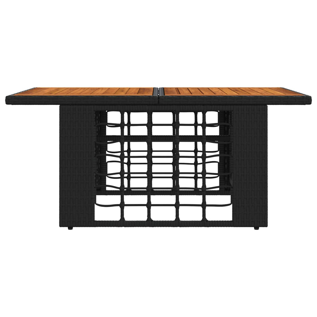 Tavolo da giardino sollevabile Nero e naturale 100 x 55 x 37 cm