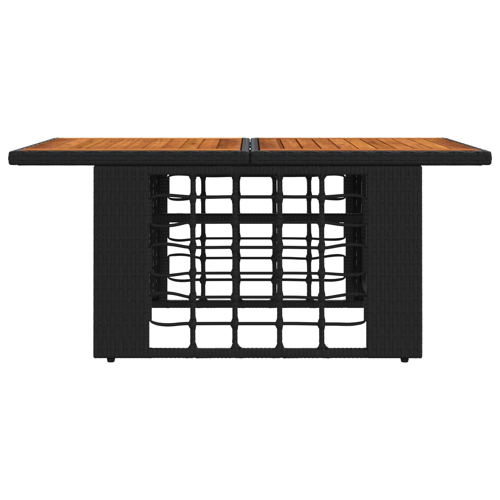 Tavolo da giardino sollevabile Nero e naturale 100 x 55 x 37 cm