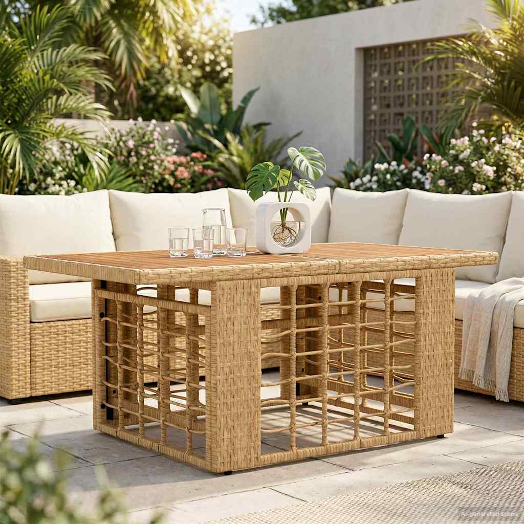 Tavolo da giardino sollevabile Naturale 100 x 55 x 37 cm