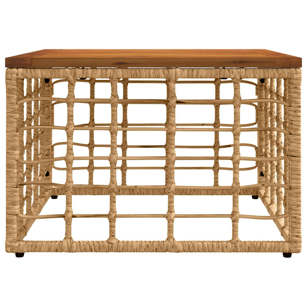 Tavolo da Giardino Naturale 55 x 55 x 37 cm Rattan PE e Vetro
