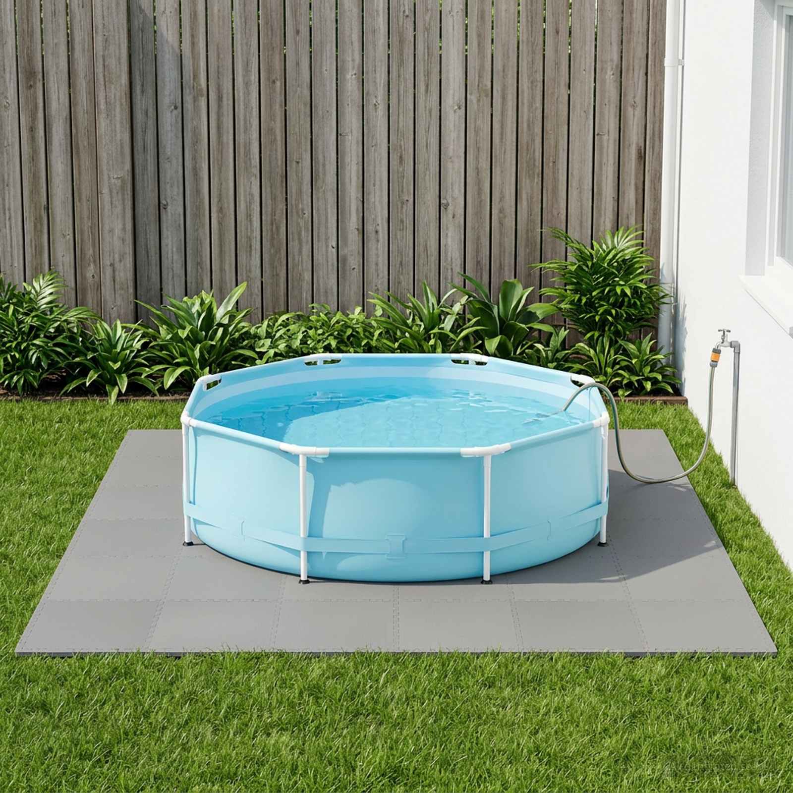 Tappetino per piscina 40 pz Grigio 14,4 m² Schiuma EVA