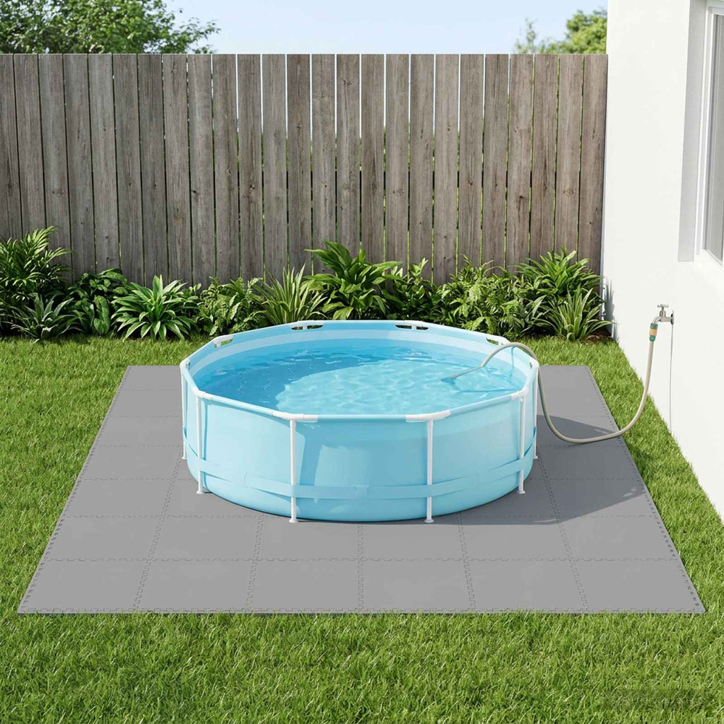 Tappetino per piscina 24 pz Grigio 8,64 m² Schiuma EVA