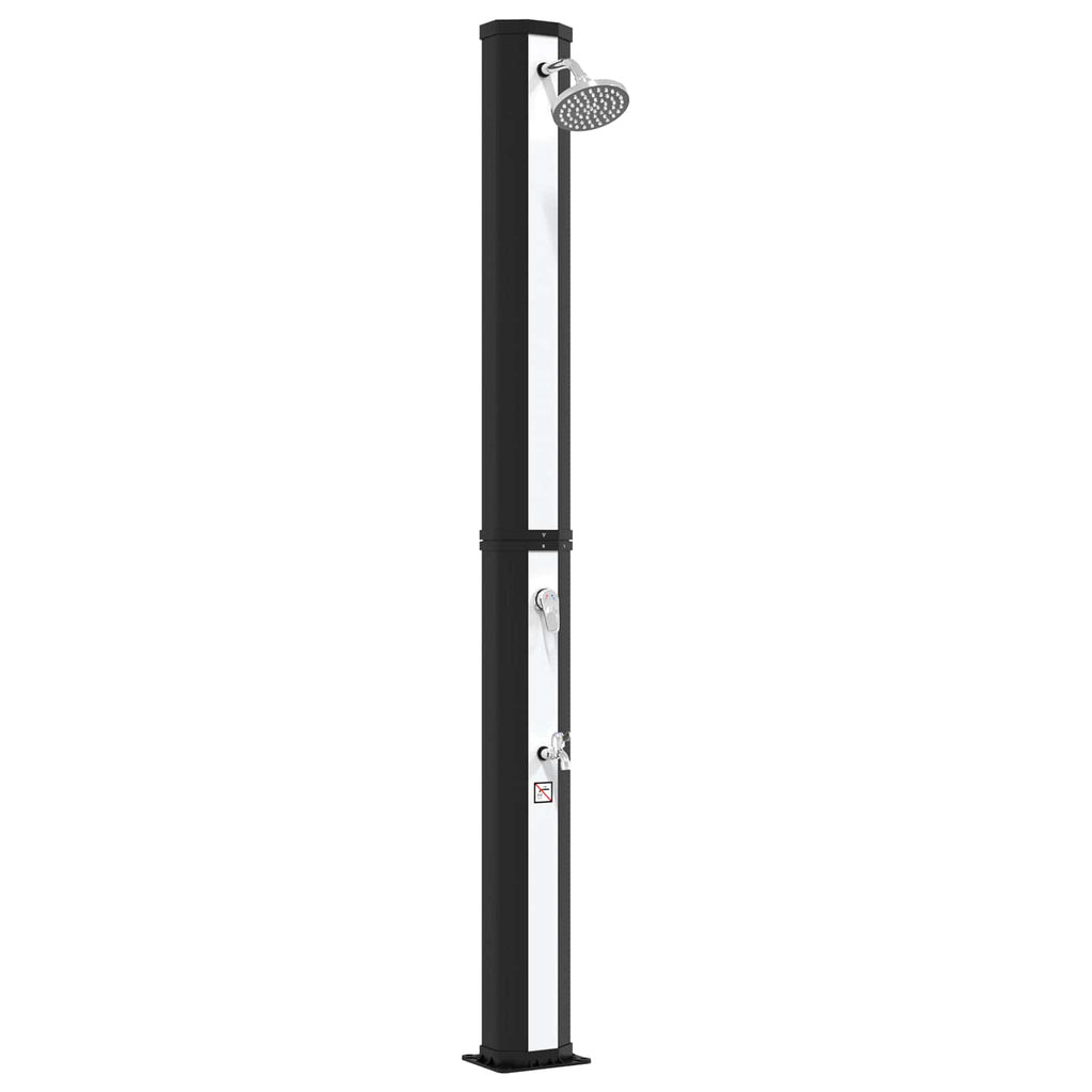 Doccia solare con testa doccia e rubinetto 40 l Nero e Argento