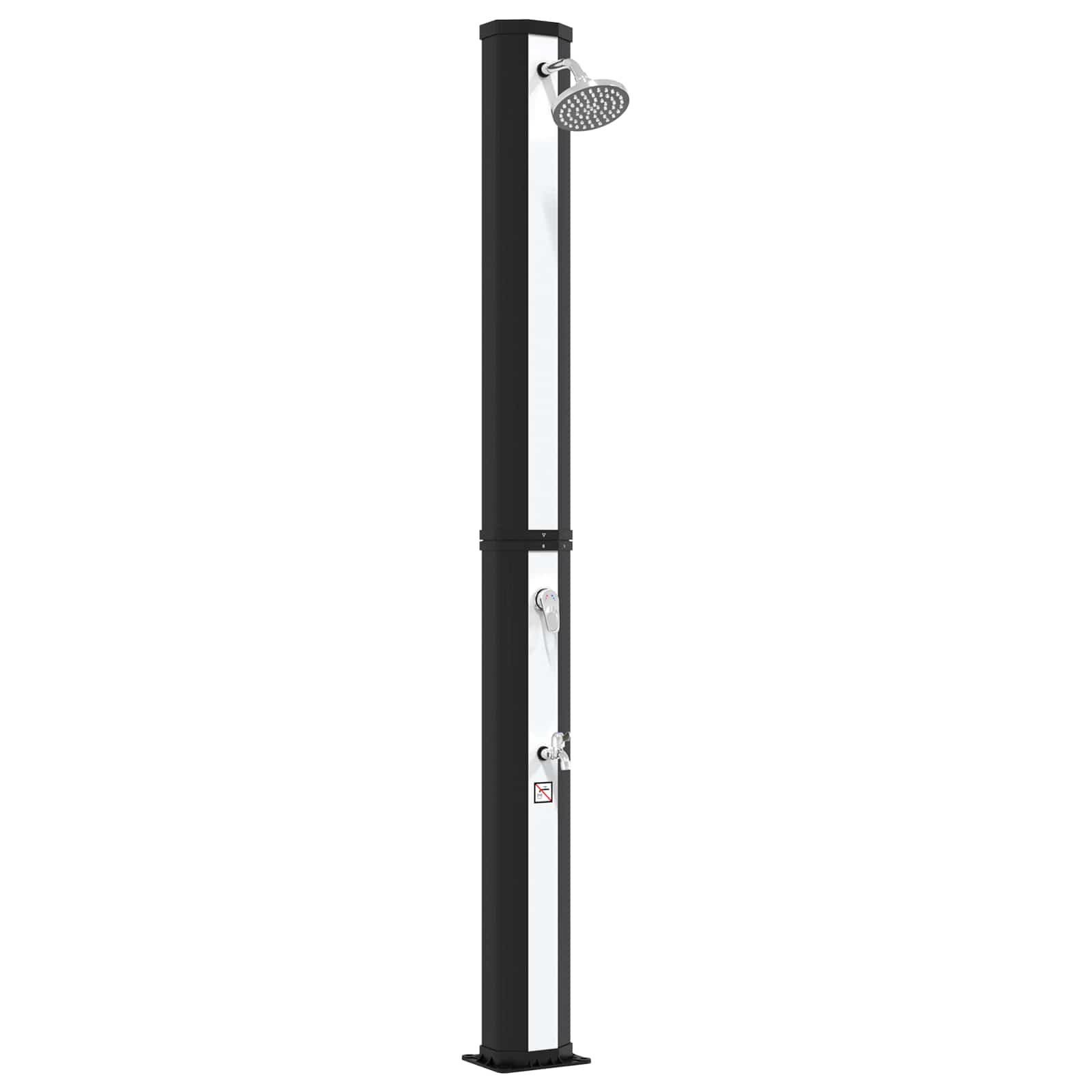 Doccia solare con testa doccia e rubinetto 40 l Nero e Argento