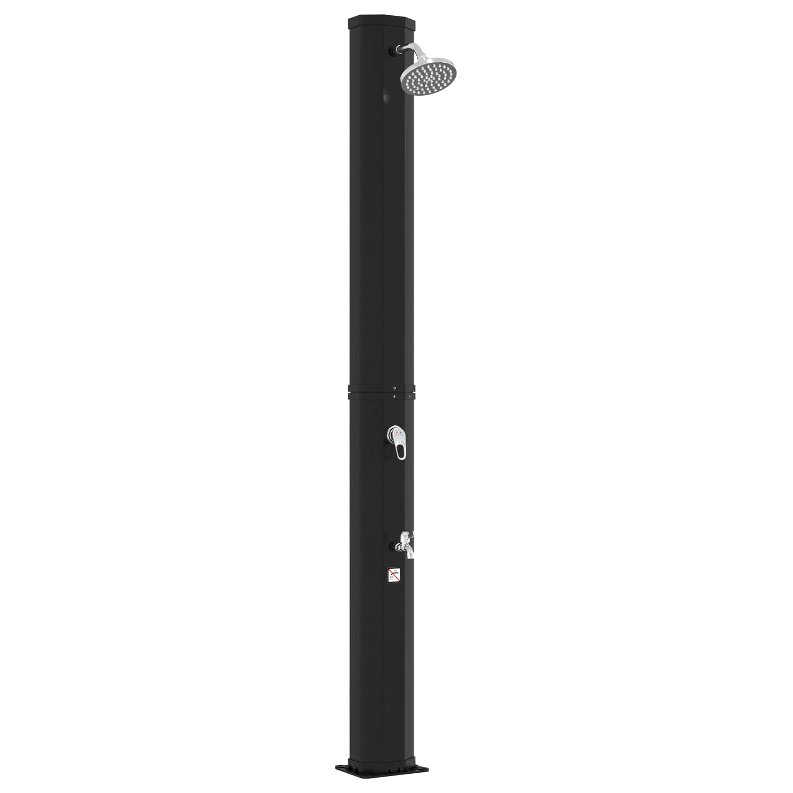 Doccia solare con testa doccia e rubinetto 40 l Nero