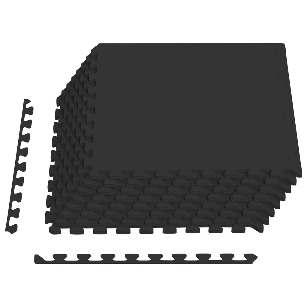 Tappeti 24 pz Nero 8,64 m² Schiuma EVA