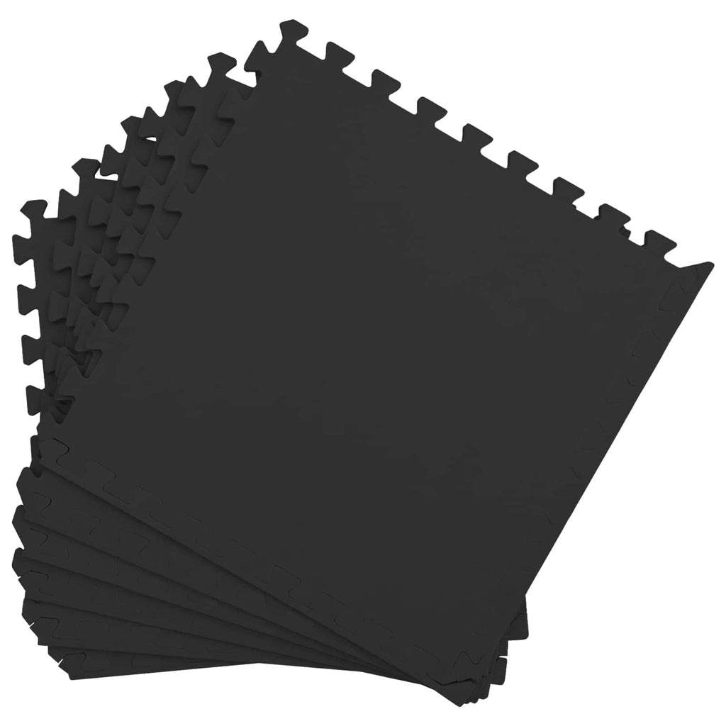 Tappeti 24 pz Nero 8,64 m² Schiuma EVA