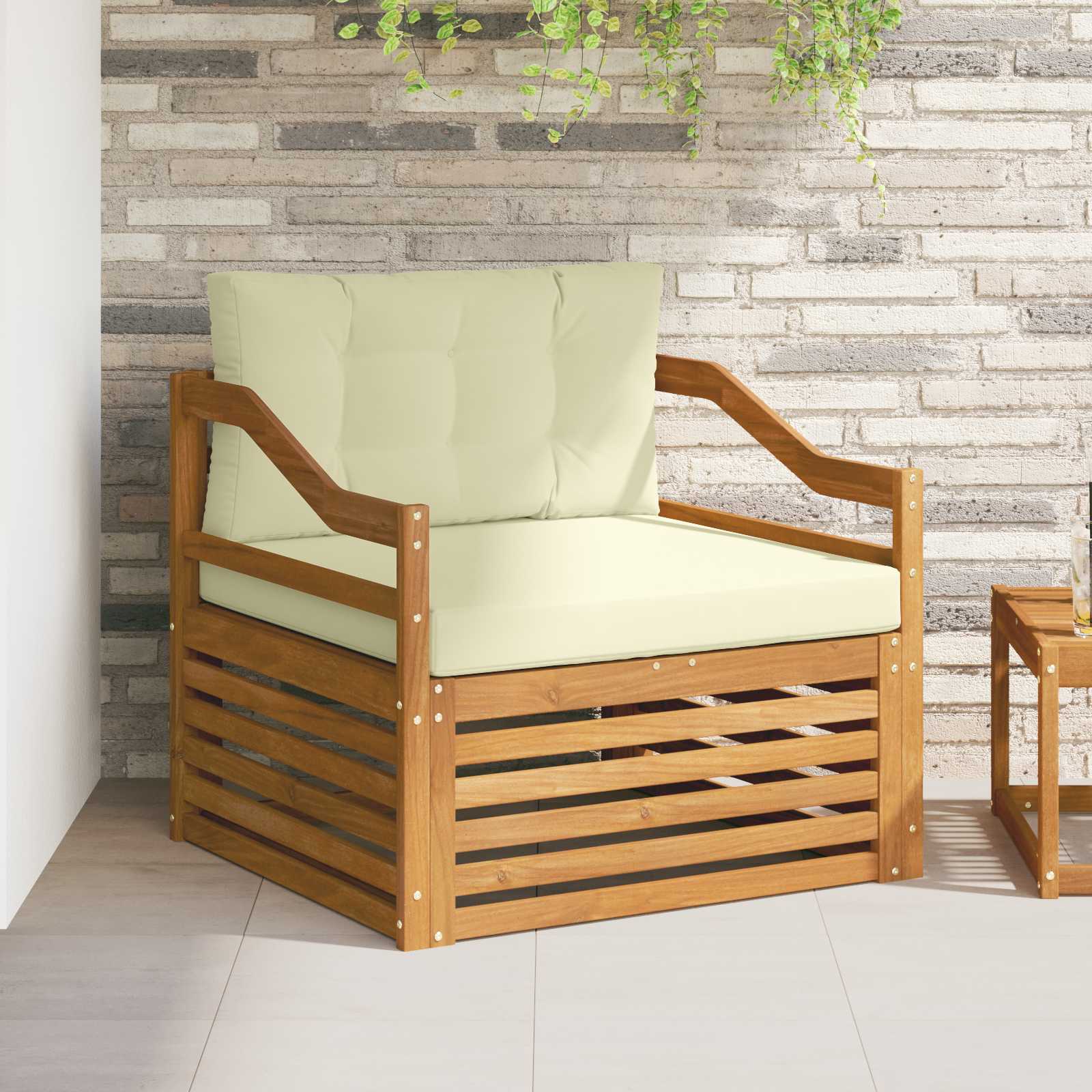 Set di divani da esterno Legno di Acacia Massello Naturale