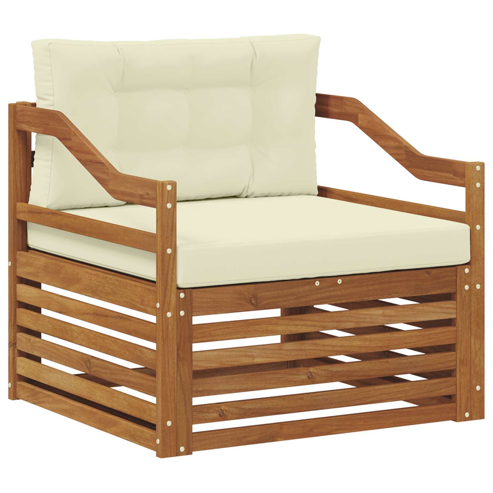 Set di divani da esterno Legno di Acacia Massello Naturale