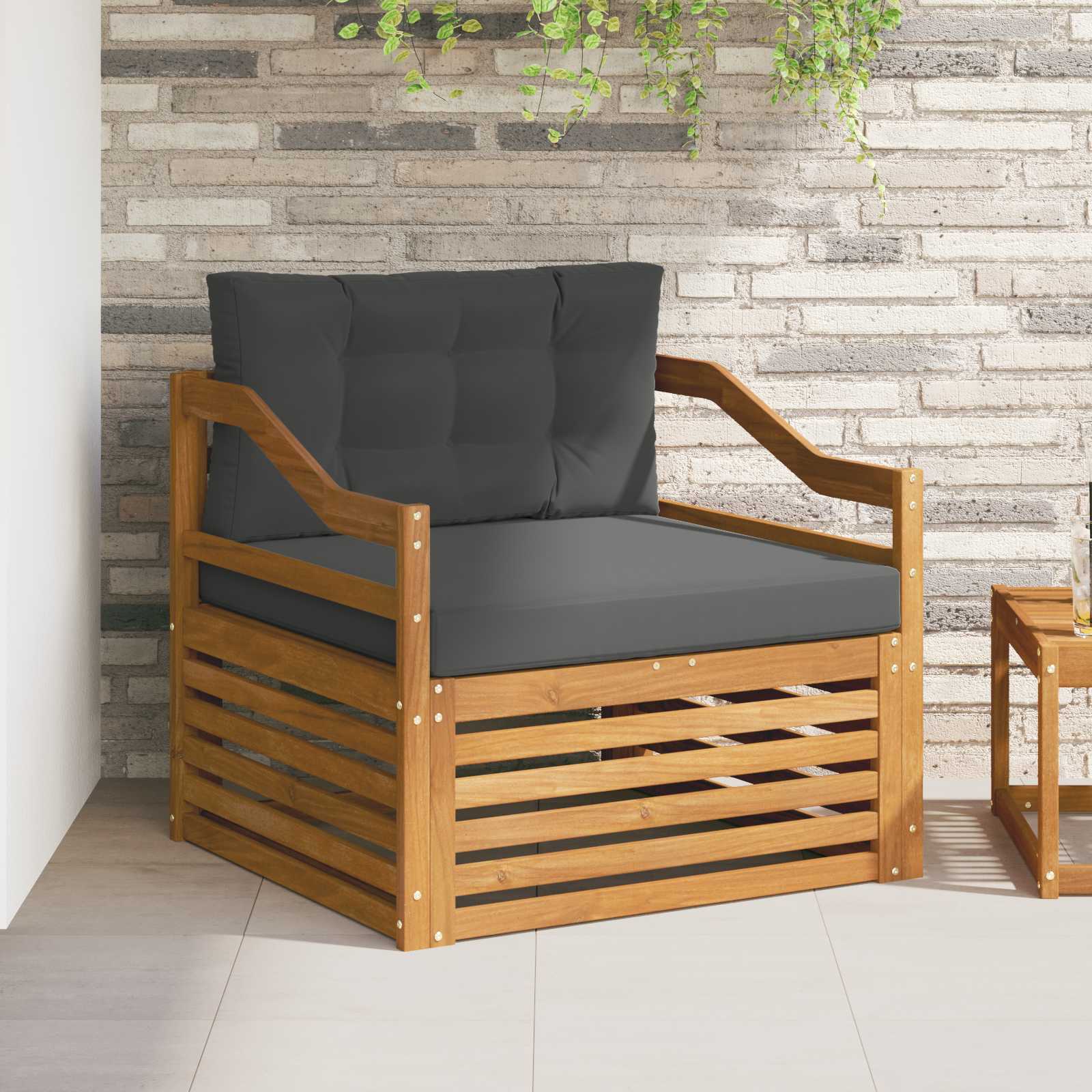 Set di divani da esterno Legno di Acacia Massello Naturale
