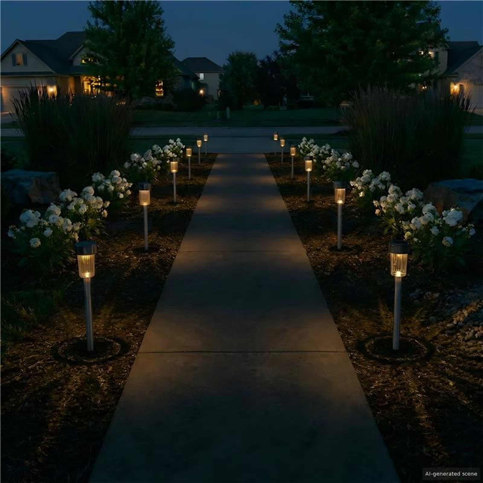 Luci solari da esterno con picchetto 12 pz Bianco caldo 29,5 cm