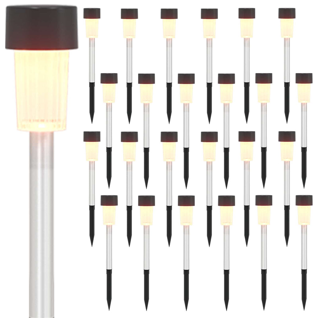 Luci solari da esterno con picchetto 24 pz Bianco caldo 29,5 cm