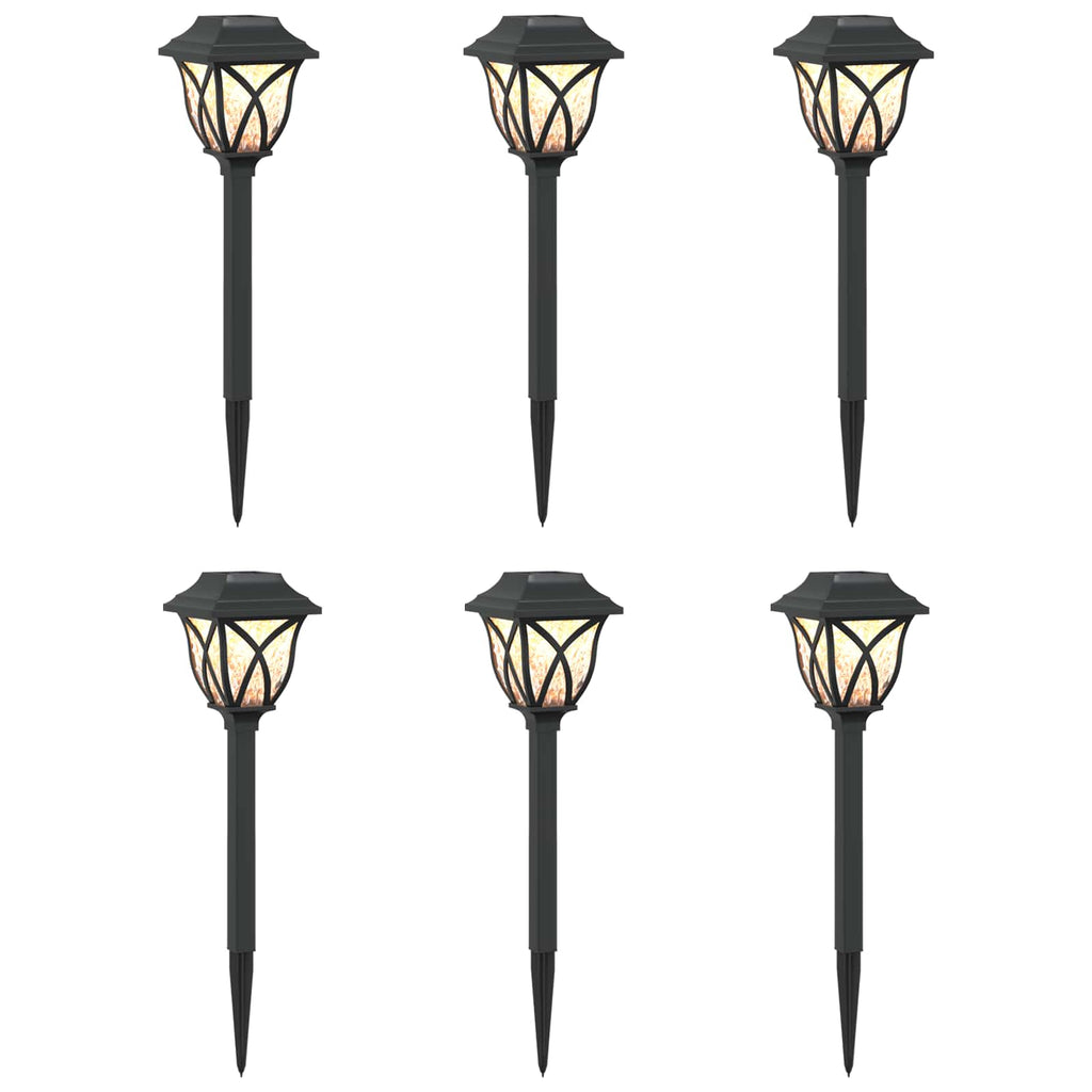 Luci solari da esterno con picchetto 6 pz Bianco caldo 42 cm PP