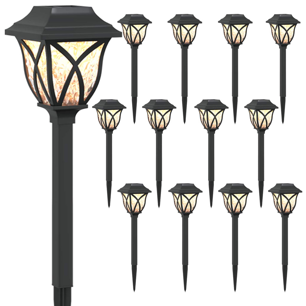 Luci solari da esterno con picchetto 12 pz Bianco caldo 42 cm