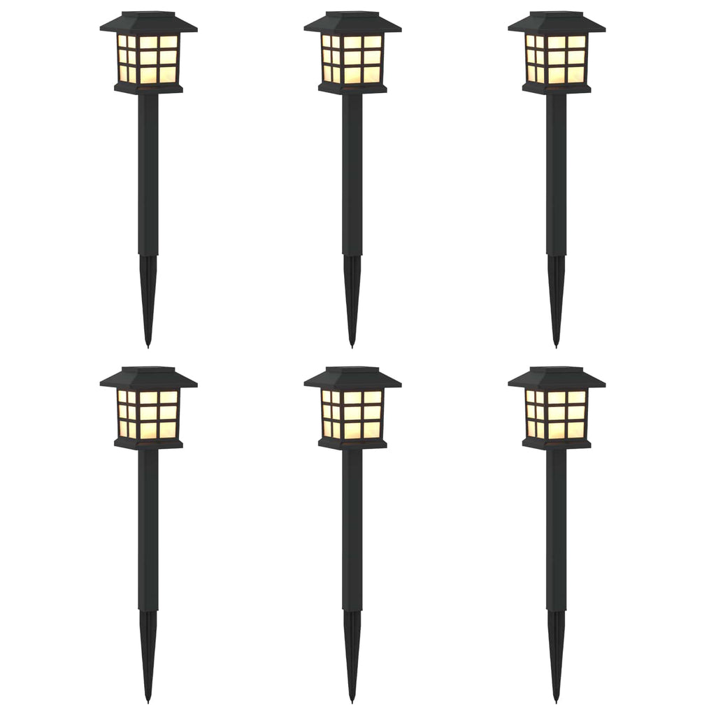 Luci solari da esterno con picchetto 6 pz Bianco caldo 38,5 cm