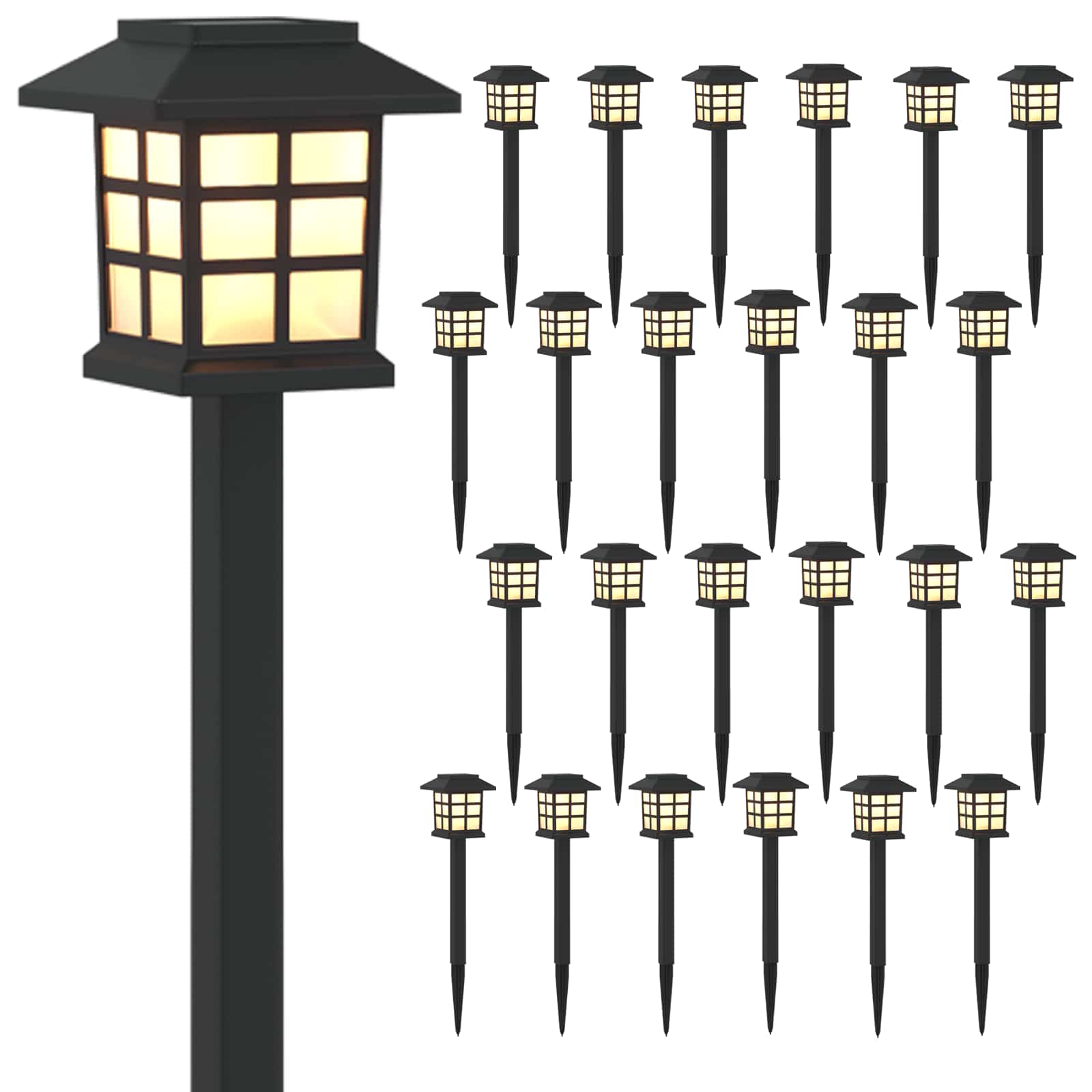 Luci solari da esterno con picchetto 24 pcs Bianco caldo PP
