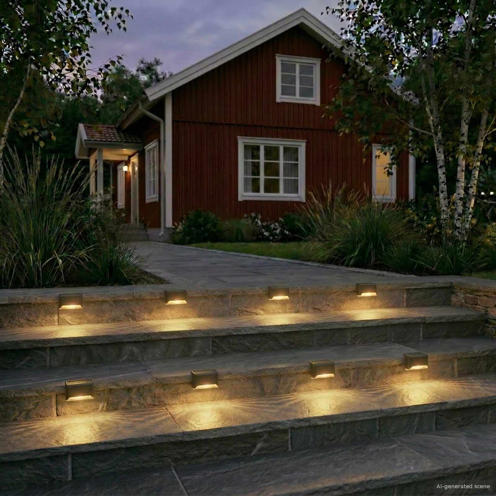 Luci solari da esterno con picchetto 8 pz Bianco caldo 4,5 cm