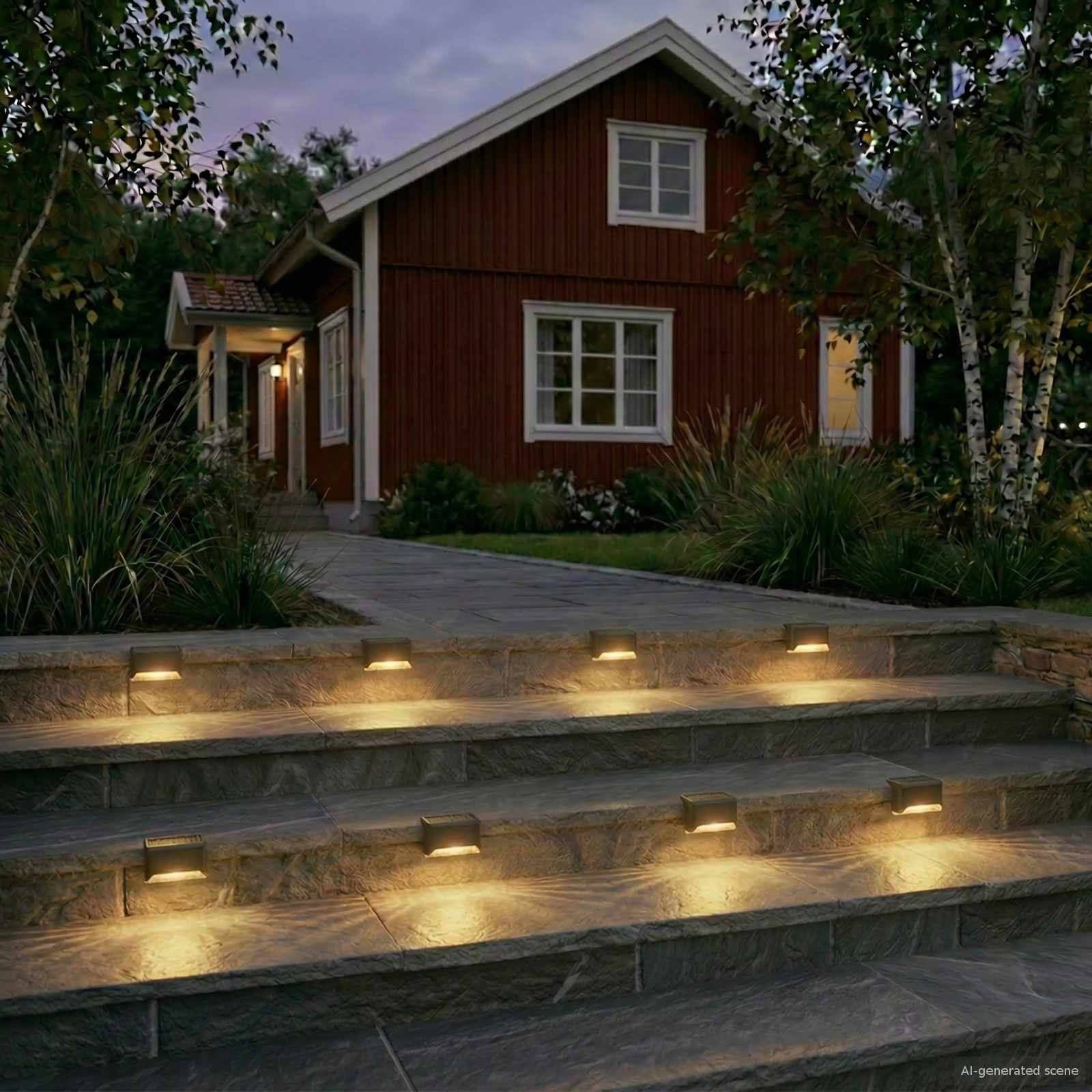 Luci solari da esterno con picchetto 8 pz Bianco caldo 4,5 cm
