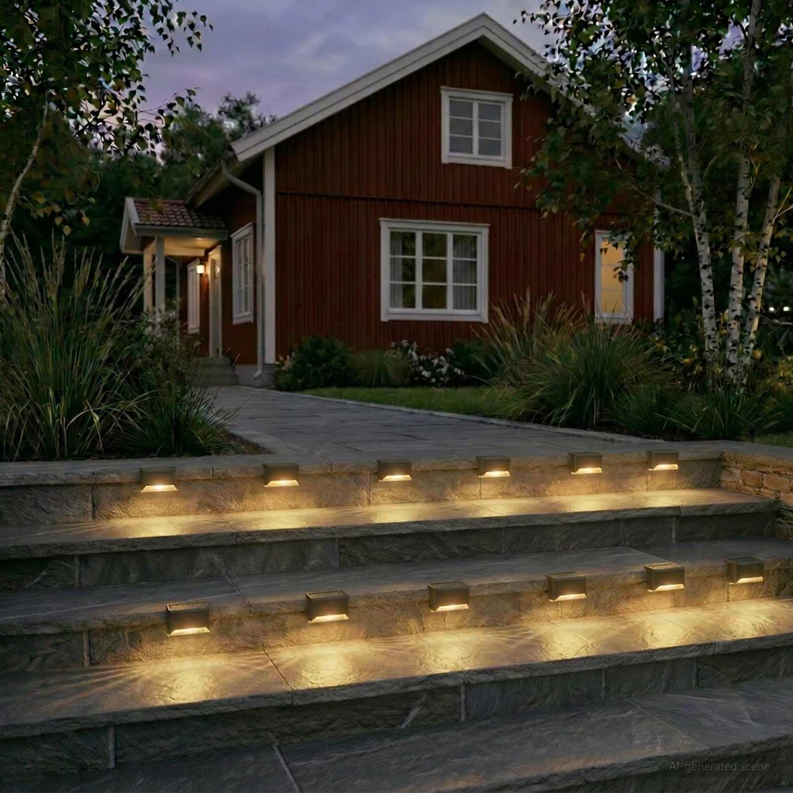 Luci solari da esterno con picchetto 12 pz Bianco caldo 4,5 cm