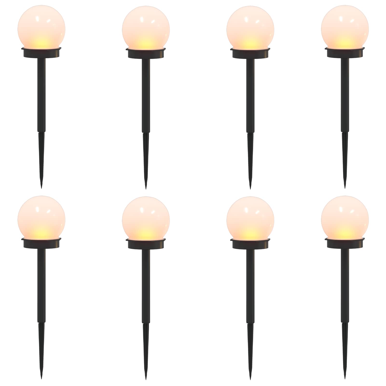 Luci solari da esterno con picchetto 8 pz Bianco caldo 38,5 cm