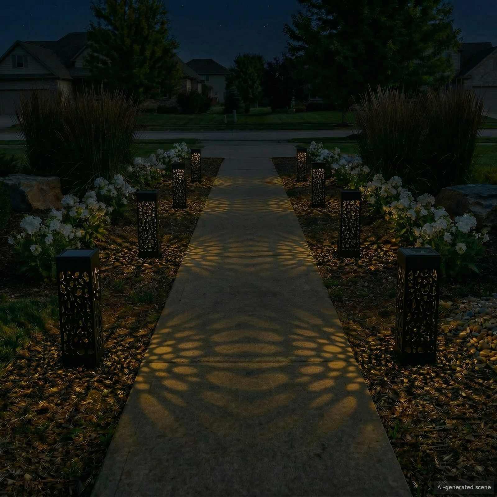 Luci solari da esterno con picchetto 8 pz Bianco caldo 29 cm PP
