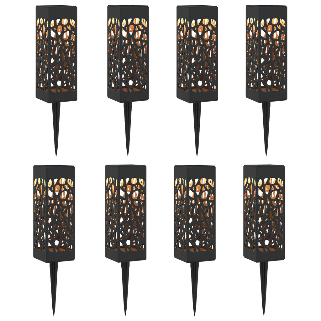 Luci solari da esterno con picchetto 8 pz Bianco caldo 29 cm PP