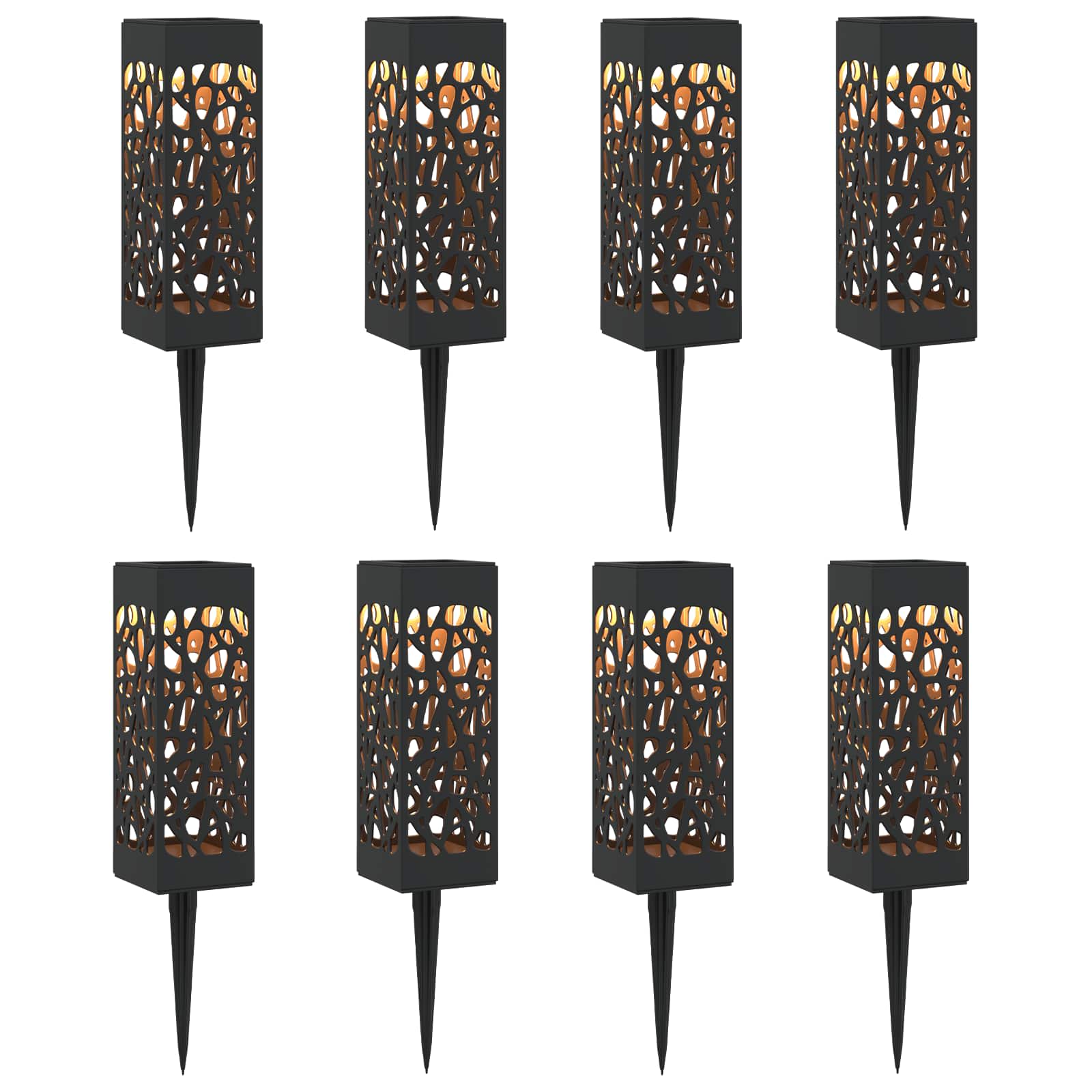 Luci solari da esterno con picchetto 8 pz Bianco caldo 29 cm PP