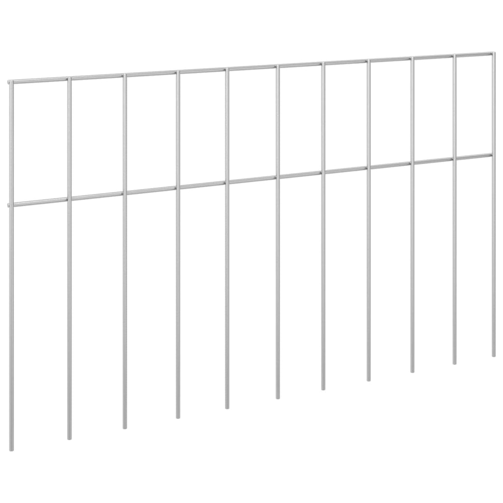 Pannello di Recinzione da Giardino 12 pz 50 x 30 cm Argento