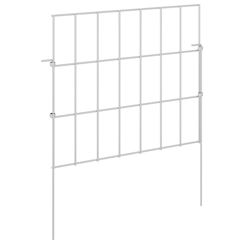 Recinzione da Giardino con Picchetti 12 pz 35 x 30 cm Argento