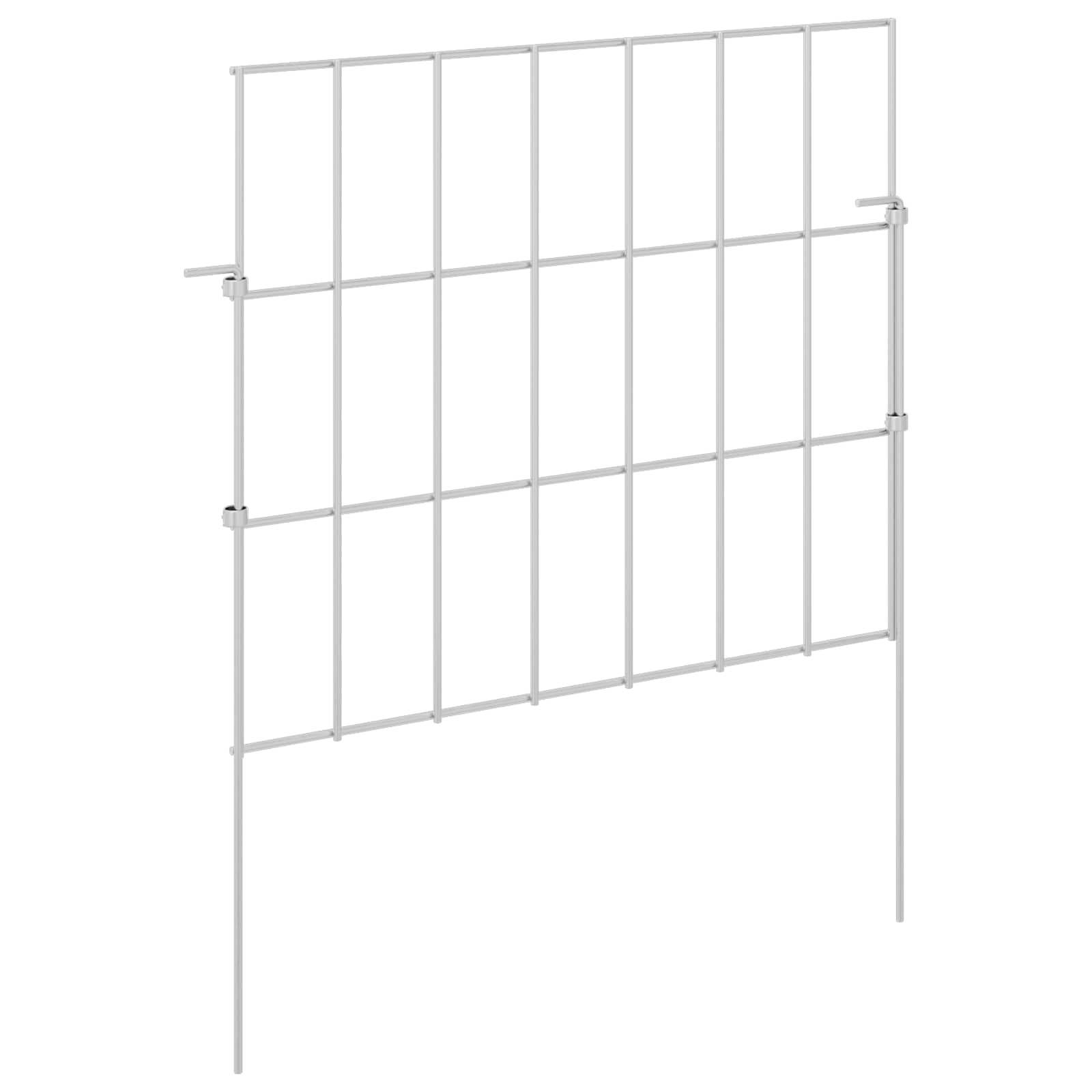 Recinzione da Giardino con Picchetti 12 pz 35 x 30 cm Argento
