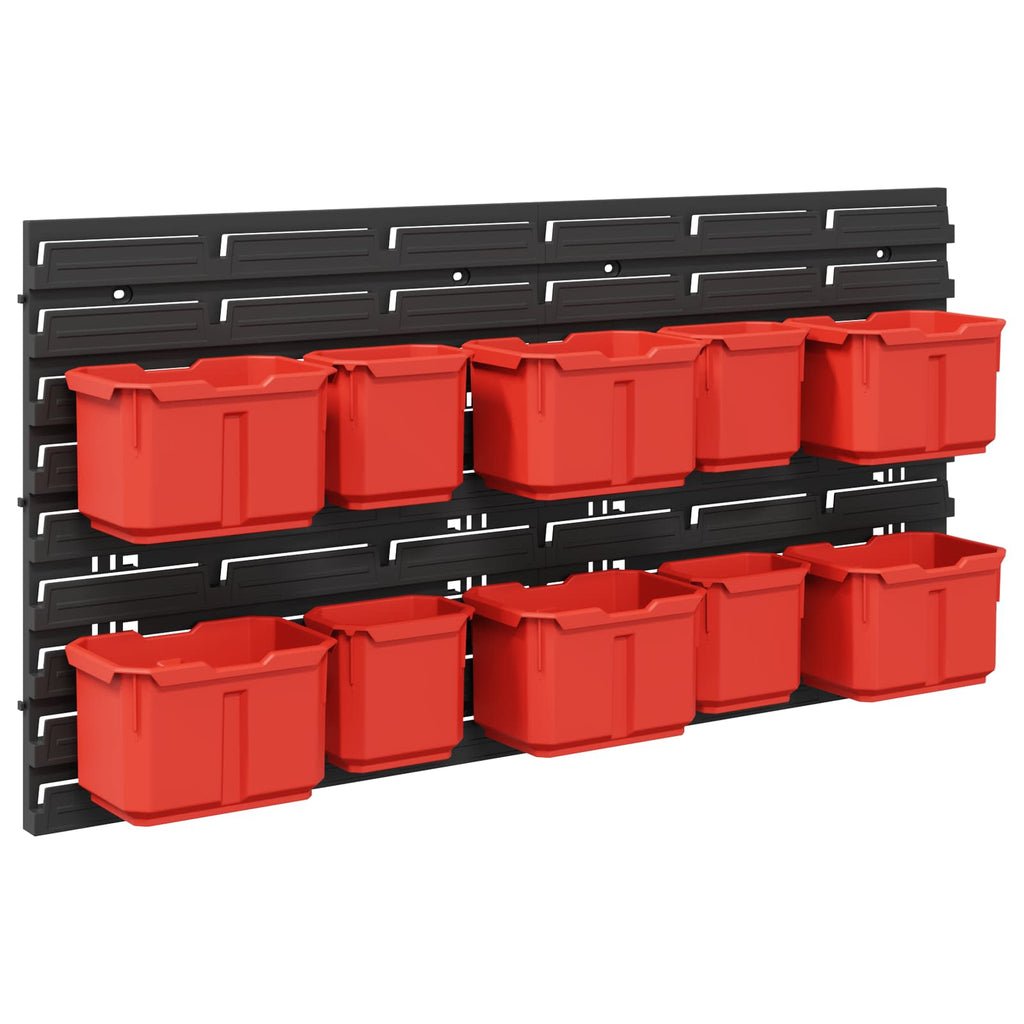 Scaffale contenitore Nero e Rosso 77,5 x 2 x 39 cm PP