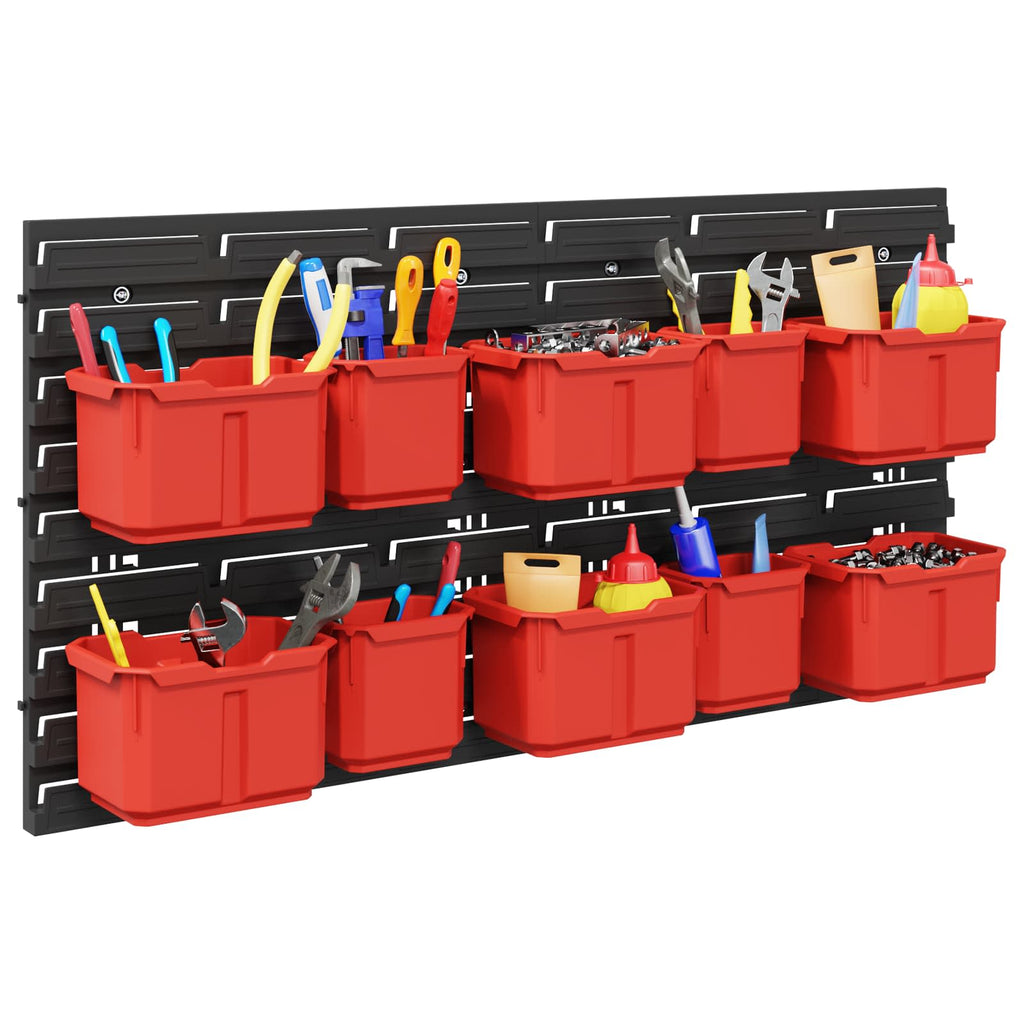 Scaffale contenitore Nero e Rosso 77,5 x 2 x 39 cm PP