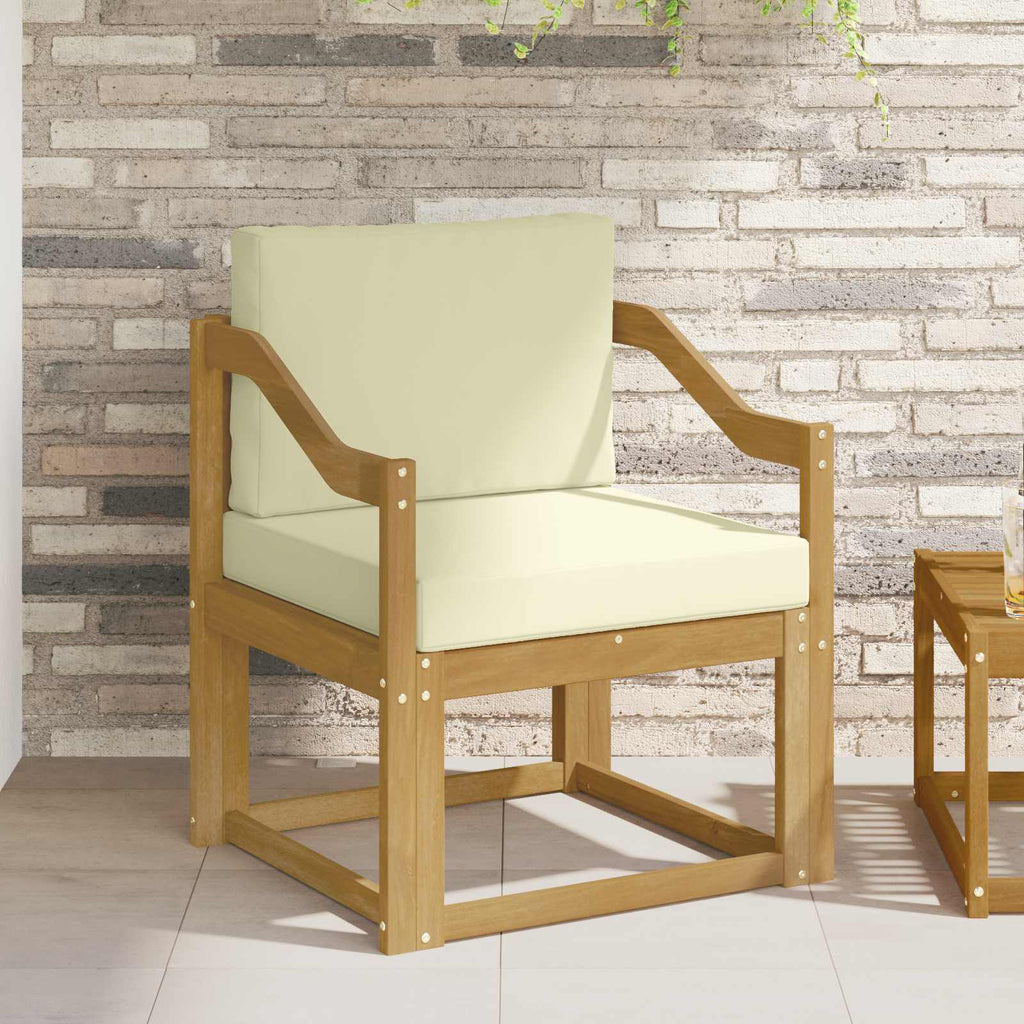 2 Pezzo Set di divani da esterno Poliestere Bianco e Crema