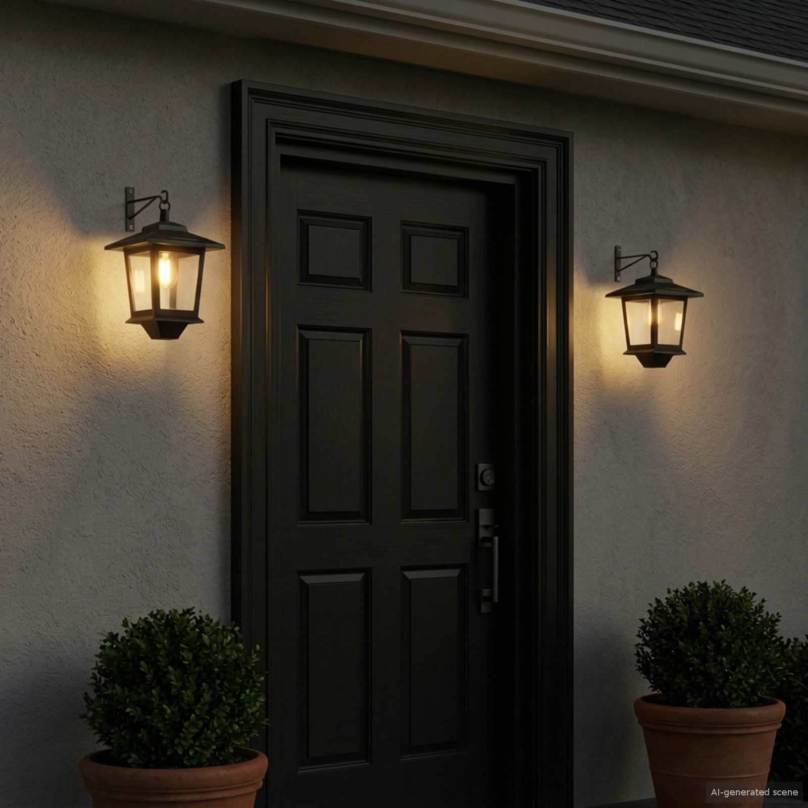 Lampada da Muro with LED Bulb 2 pz Nero 19 x 14 x 25 cm