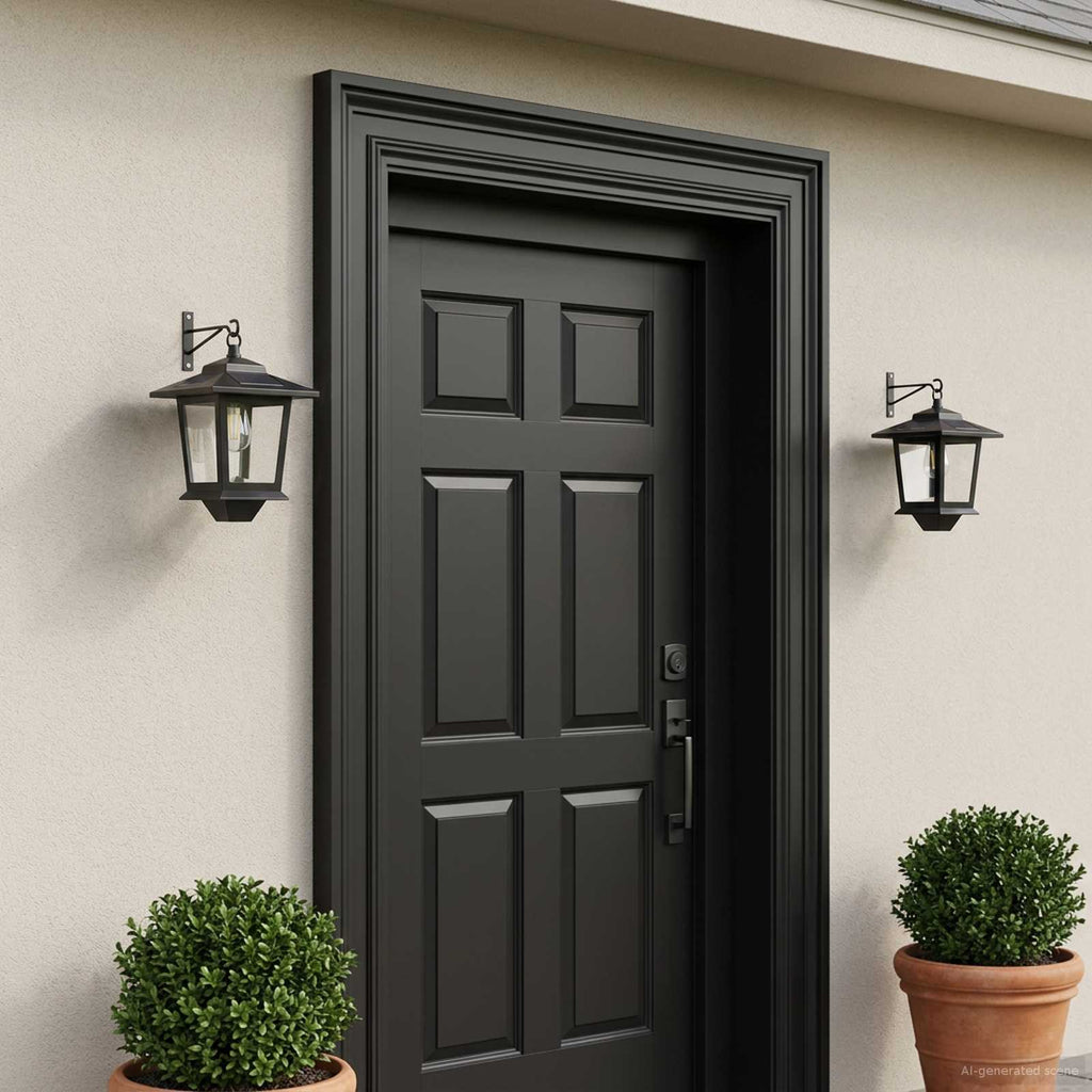 Lampada da Muro with LED Bulb 2 pz Nero 19 x 14 x 25 cm