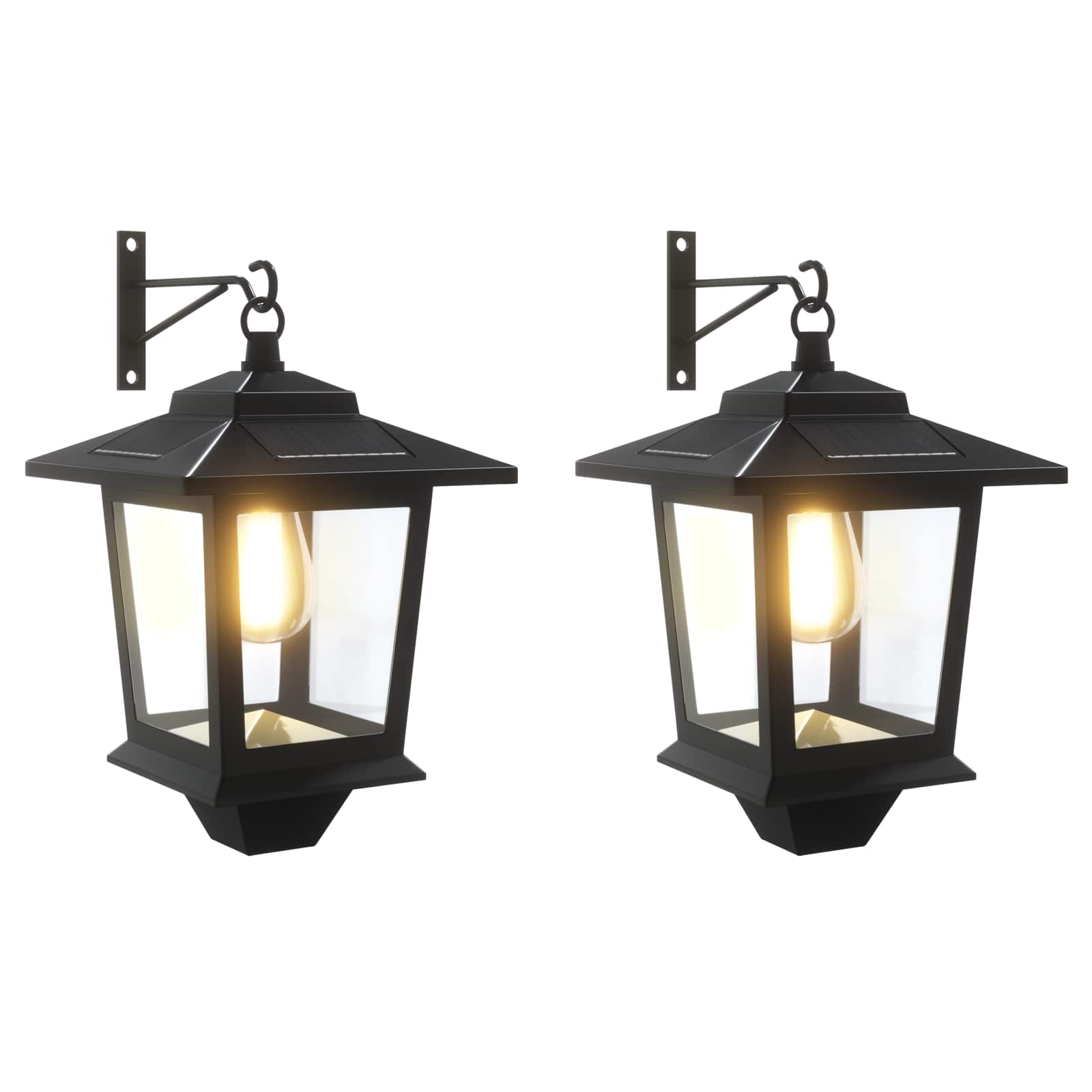 Lampada da Muro with LED Bulb 2 pz Nero 19 x 14 x 25 cm