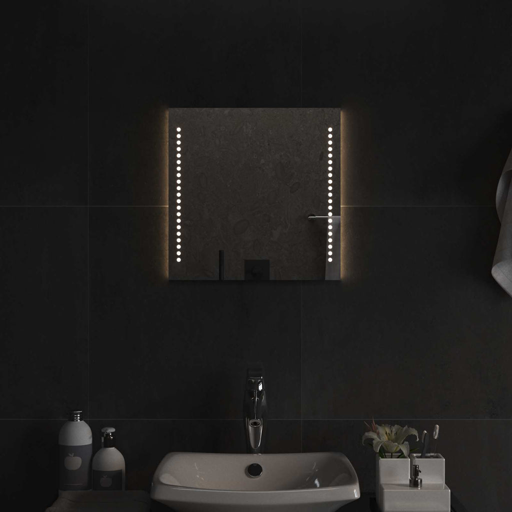 Specchio da bagno LED Trasparente 40 x 40 cm vetro temperato