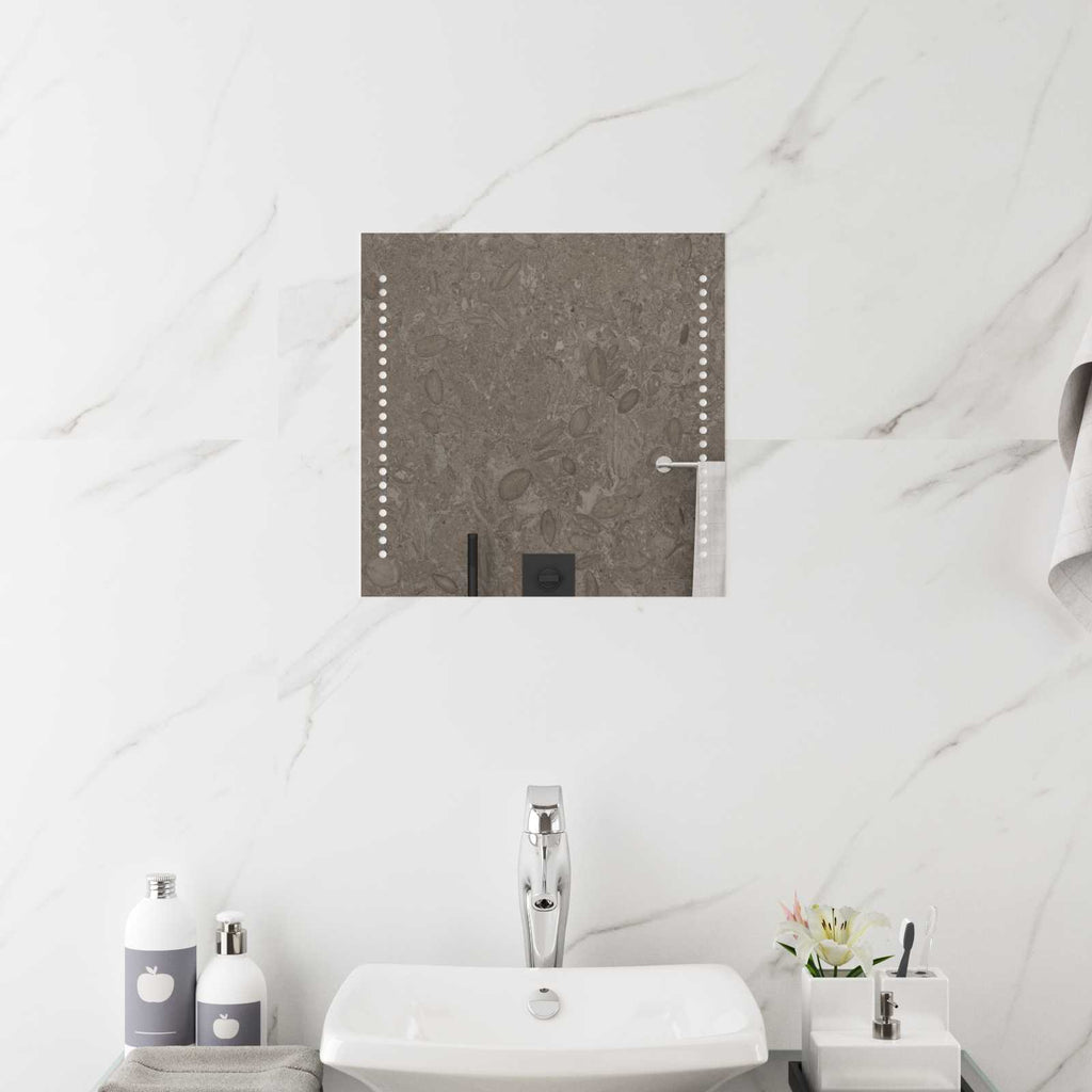 Specchio da bagno LED Trasparente 40 x 40 cm vetro temperato