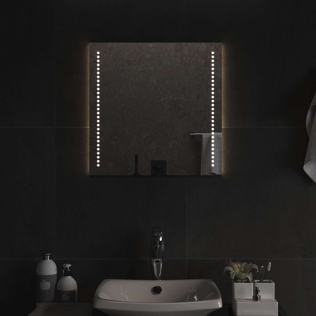 Specchio da bagno LED Trasparente 50 x 50 cm vetro temperato