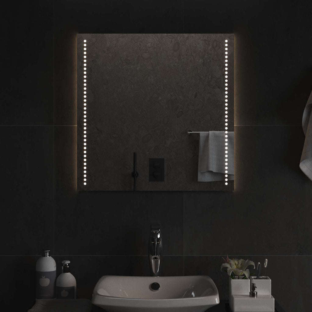 Specchio da bagno LED Trasparente 60 x 60 cm vetro temperato