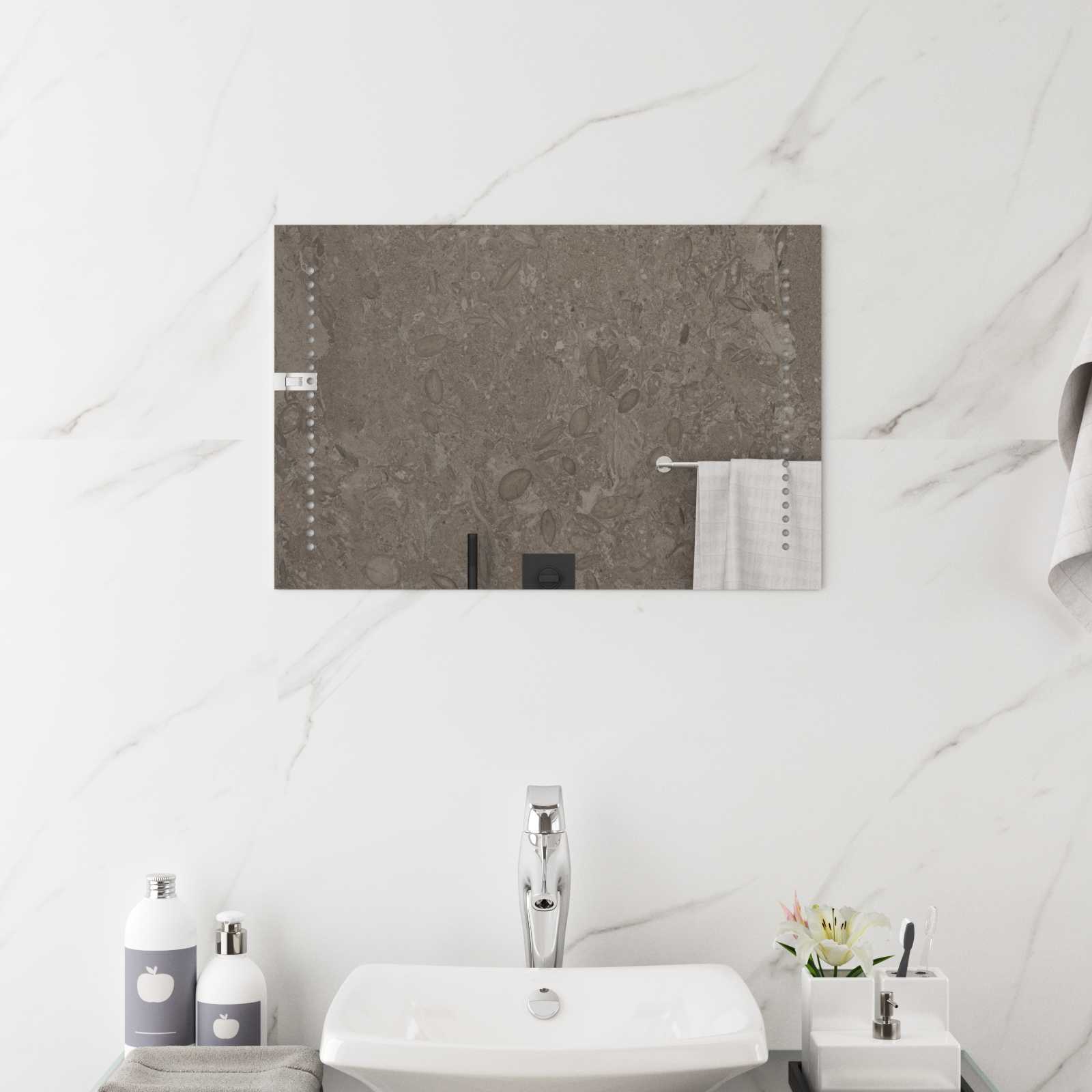 Specchio da bagno LED Trasparente 60 x 40 cm vetro temperato