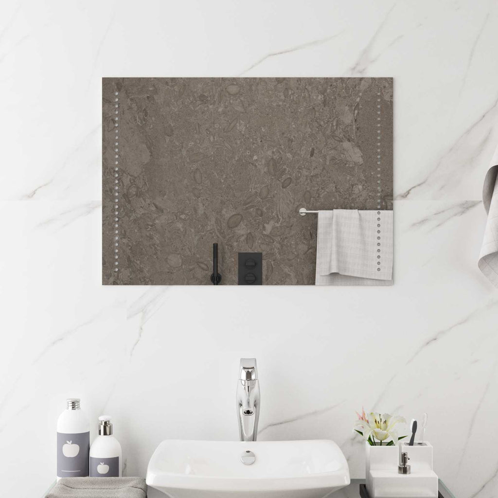 Specchio da bagno LED Trasparente 70 x 50 cm vetro temperato