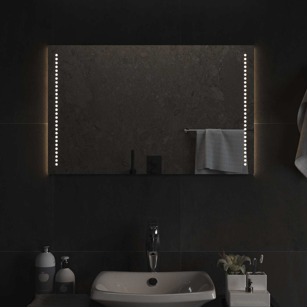 Specchio da bagno LED Trasparente 80 x 50 cm vetro temperato