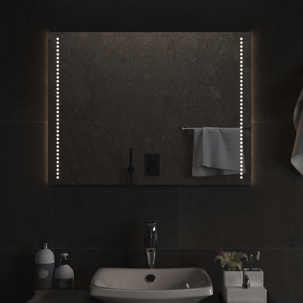 Specchio da bagno LED Trasparente 80 x 60 cm vetro temperato
